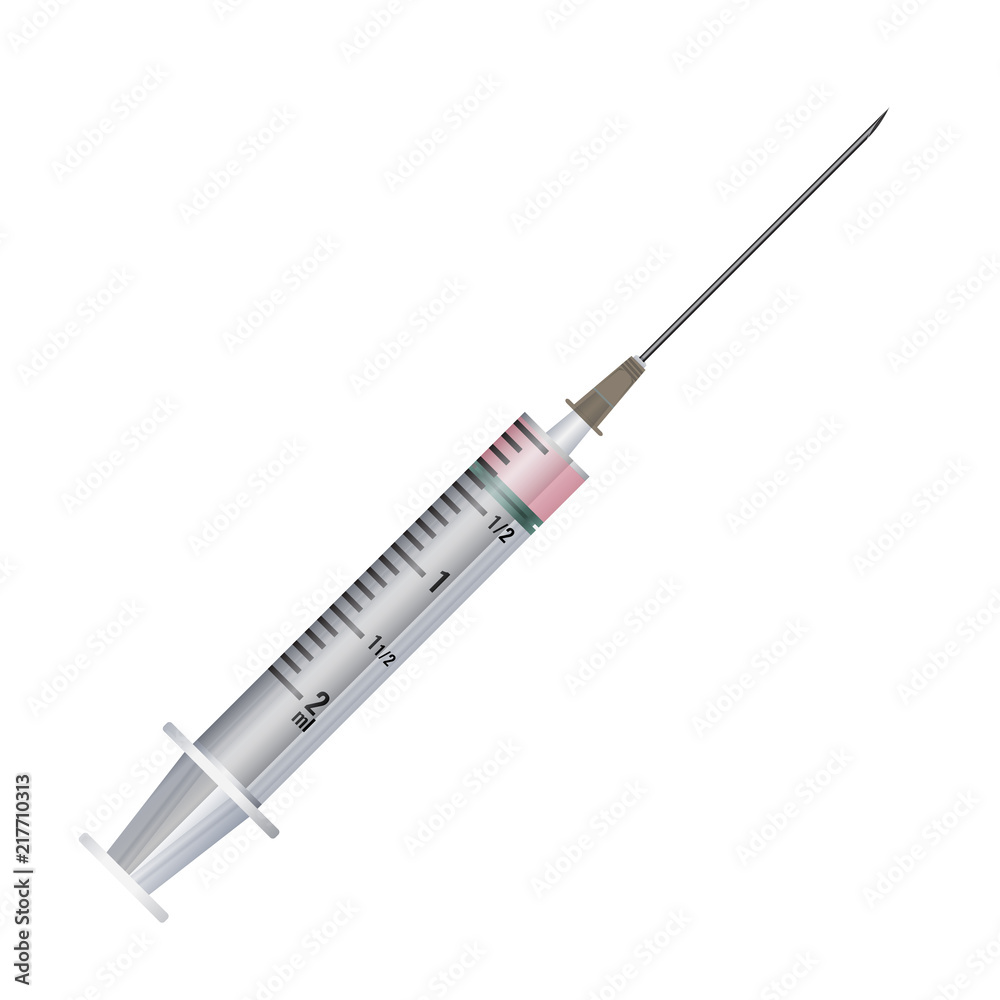 Syringe high detailed 3d vector. Mock up side view. Syringe high detailed 3d vector. Mock up side view.