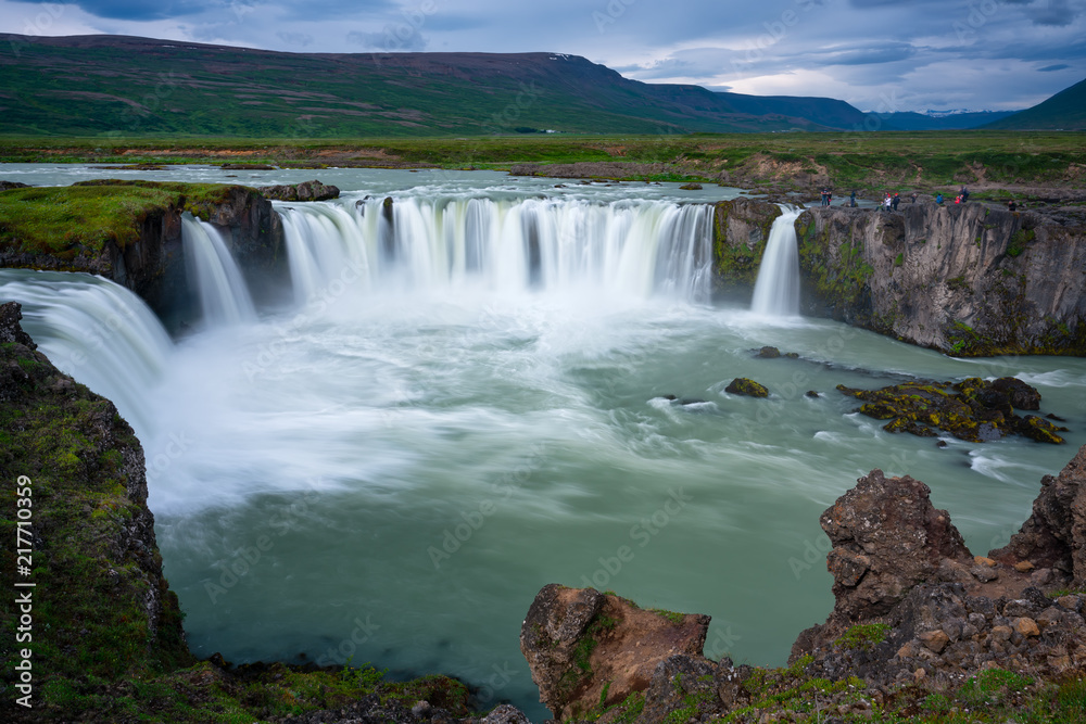 Fototapeta premium Amazing view of Gogafoss waterfall in summer, Iceland