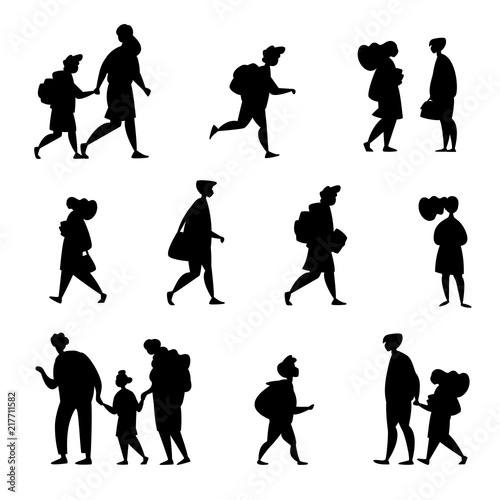 Set character different students go to school