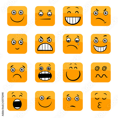 cartoon emoticons or facial emotions set