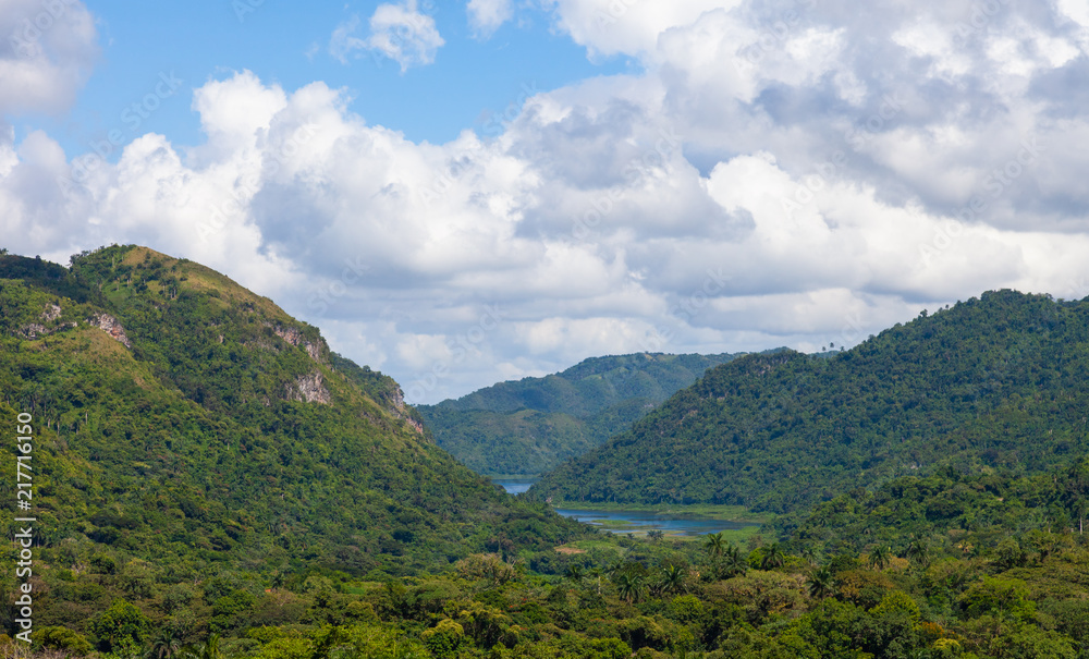 Parque Natural Topes de Collantes. View of the Sierra of Escambray at Cienfuegos Province mountainous system of the central area of Cuba.