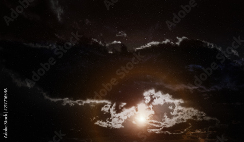 Fototapeta Naklejka Na Ścianę i Meble -  Space background with nebula and stars.