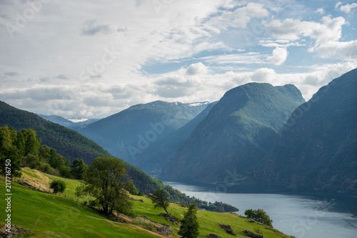 Beautiful fjord in Norway. View from the top