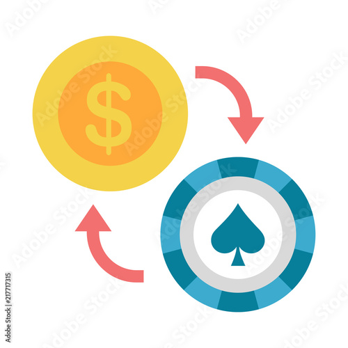 Exchange chip Flat illustration