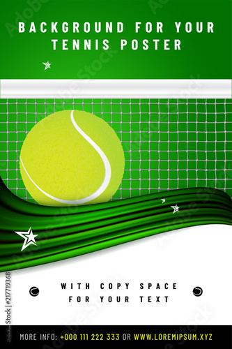 Tennis background template with sample text in separate layer