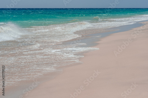 Ocean landscape. blue ocean and sand beach