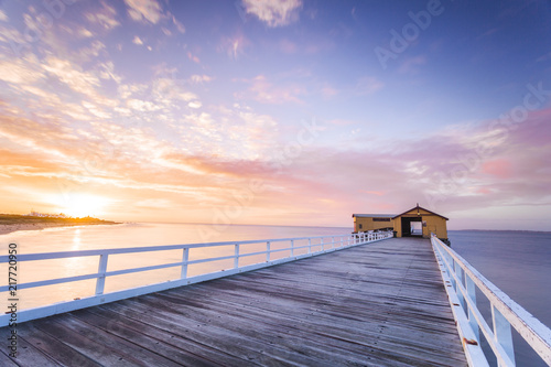 Fototapeta Naklejka Na Ścianę i Meble -  Beautiful Sunrise At Queenscliff Pier, Victoria, Australia. 