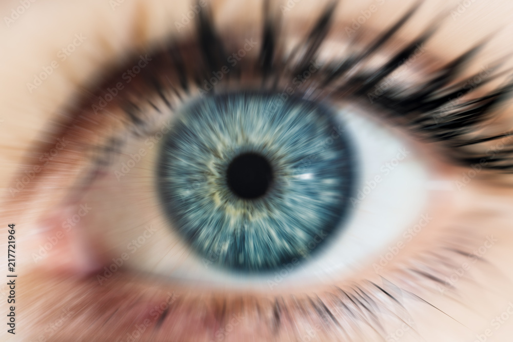 Macro image of human eye blue . macro blue yellow eyes , iris pupil , macro  eyes . Photos | Adobe Stock