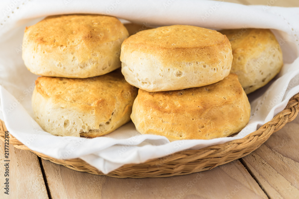 Fresh baked buttermilk biscuits.