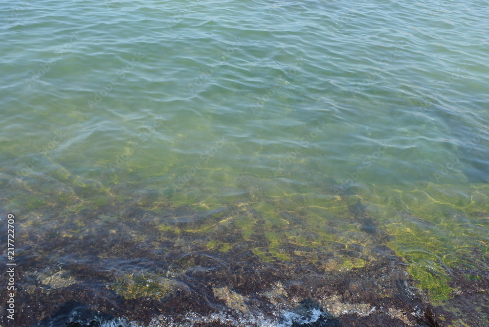 Marine breakwaters made of reinforced concrete slabs on the shore of the Black Sea