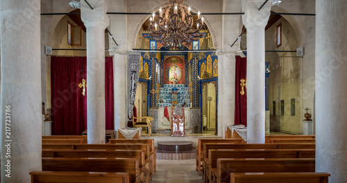 Fotografie Interior view of Mor Petrus and Mor Pevlus church in the city of Adiyaman, Turke