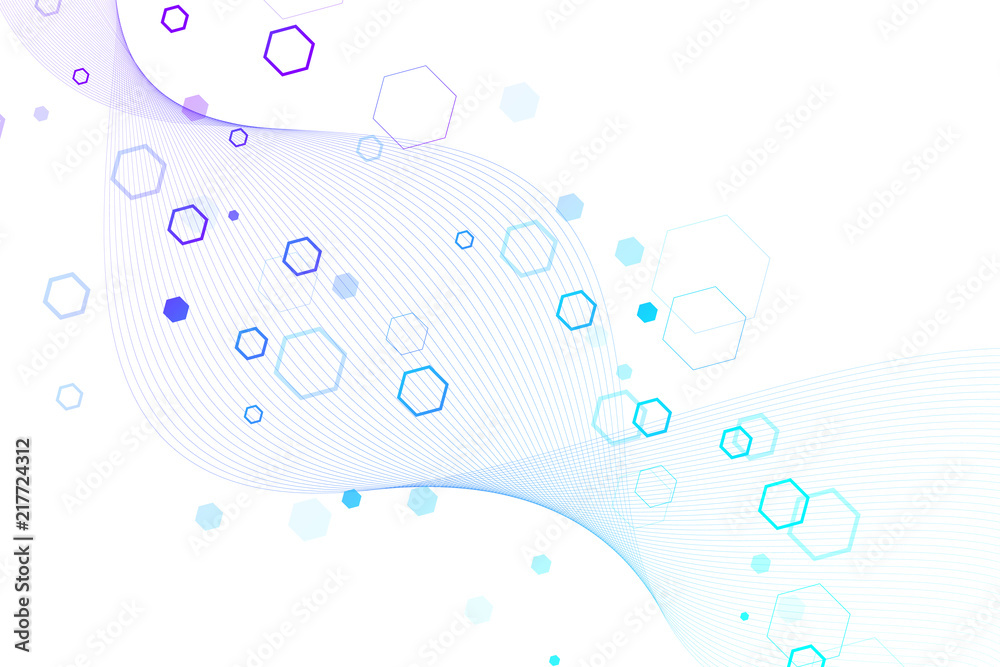 Futuristic abstract vector background blockchain technology. Peer to peer network business concept. Global cryptocurrency blockchain vector banner. Wave flow.
