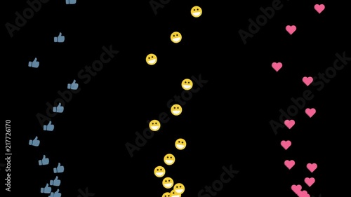 Social media emoticon flying,
on a white background with alpha matte