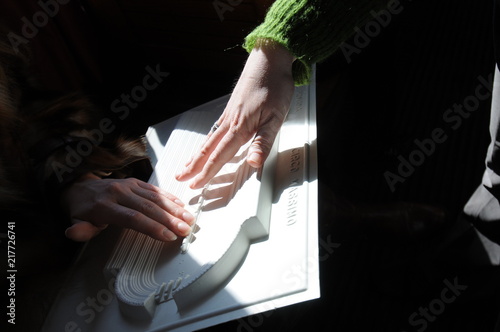 Touristic tour for blind people in Rome with Braille tablet