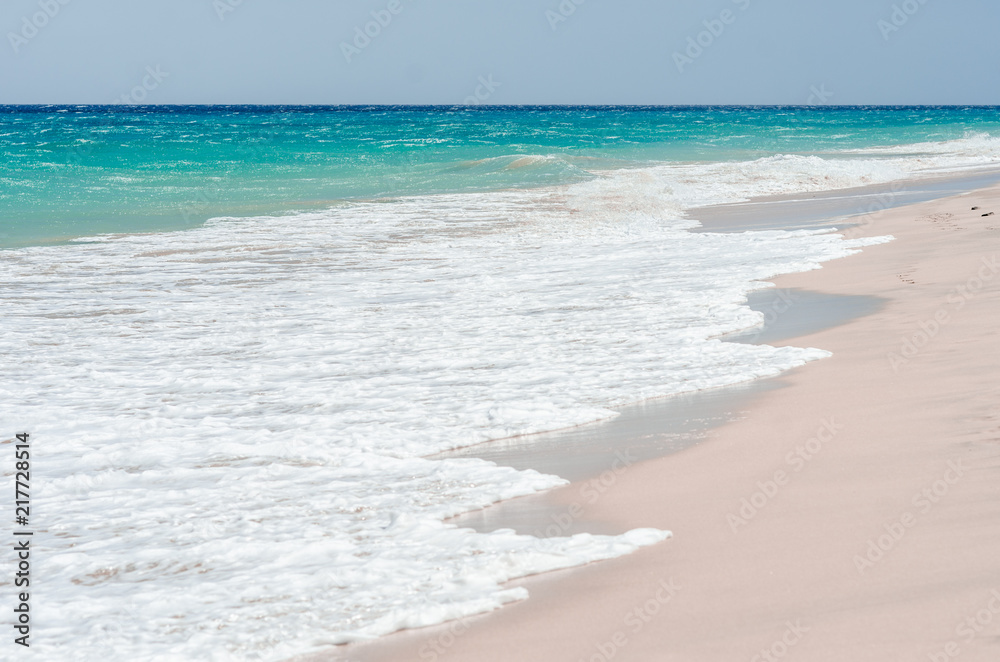 Ocean landscape. blue ocean and sand beach