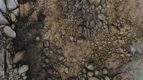 Aerial texture of rocky shore of the island Phuket, Thailand. Abstract background