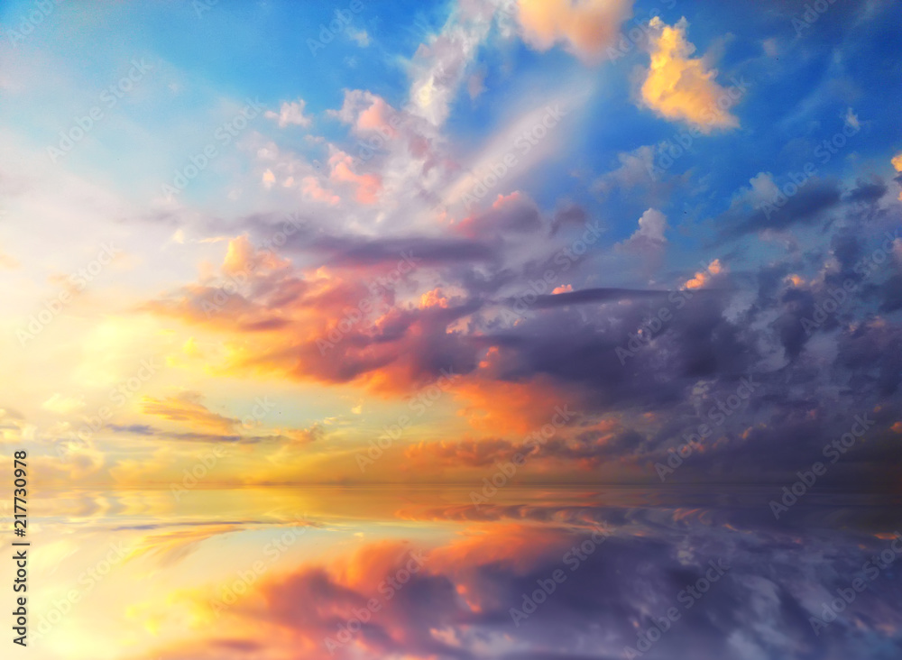 Fototapeta premium Beautiful summer sunset. Natural composition