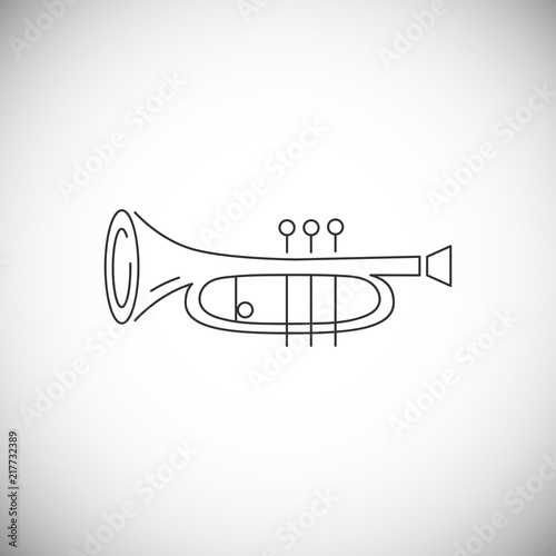 Cornet or horn icon isolated on white background.