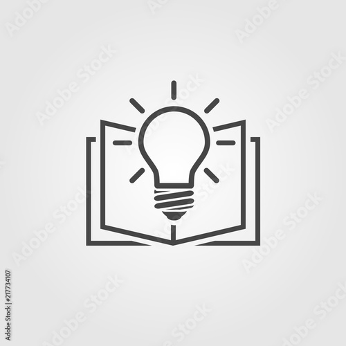 Learning icon flat style isolated on background. Learning sign symbol for web site and app design.