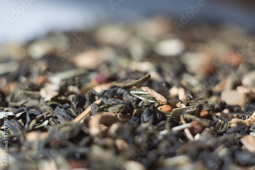 dry black tea leaves