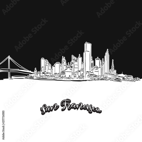 San Francisco skyline, outline