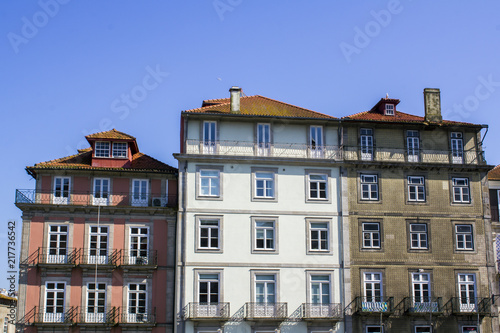 Colorful houses facades