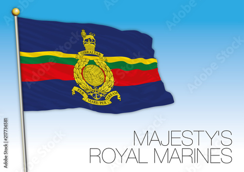 Royal Marines ensign flag, United Kingdom, vector illustration