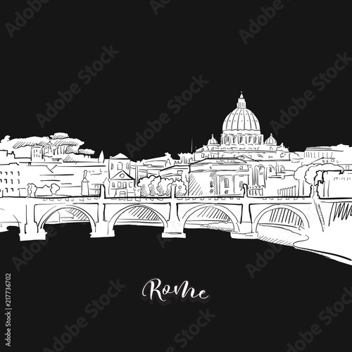 Rome skyline, outline