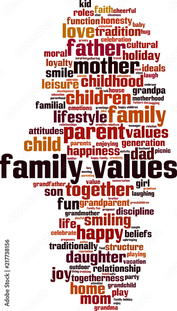 Obraz premium Family values word cloud