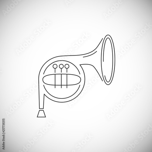 French Horn icon isolated on white background.
