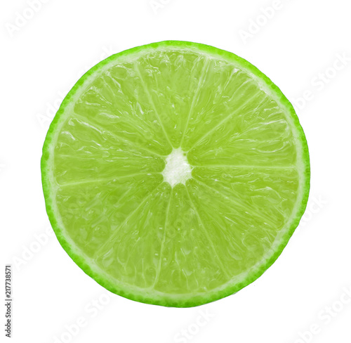  fresh green lime isolated on white background