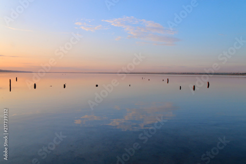 Twilight above the mirror surface of the estuary.