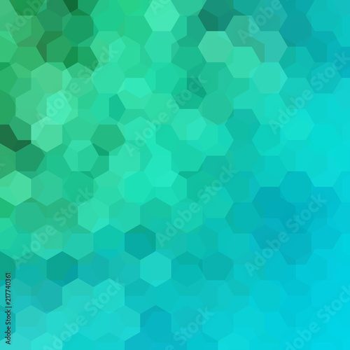 Abstract background consisting of green  blue hexagons. Geometric design for business presentations or web template banner flyer. Vector illustration