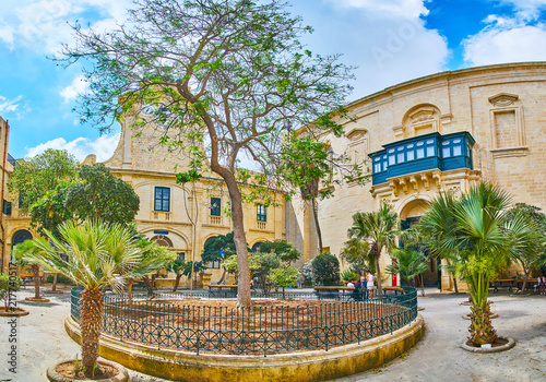 Panorama of garden in Grandmaster's Palace Court, Valletta, Malta photo