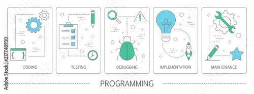 Set of programming vertical banners