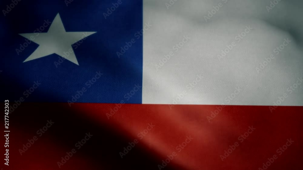 Flag of Chile, slow motion waving. Looping animation. Ideal for sport events, led screen, international competitions, motion graphics etc.