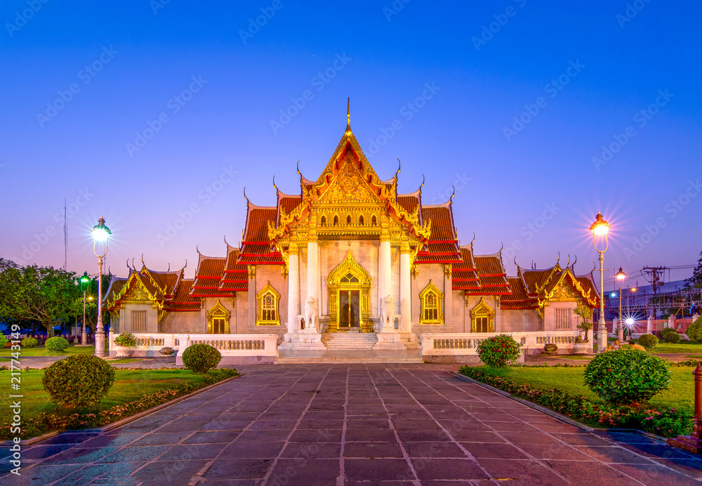 The Marble Temple, Wat Benchamabopit Dusitvanaram in Bangkok, Thailand
