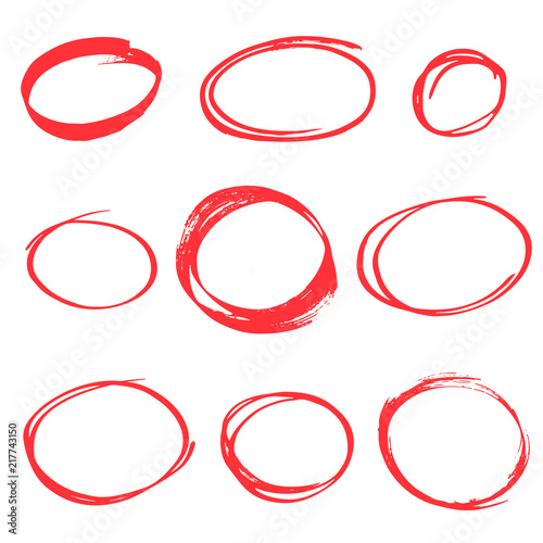 hand drawn scribbles red circles