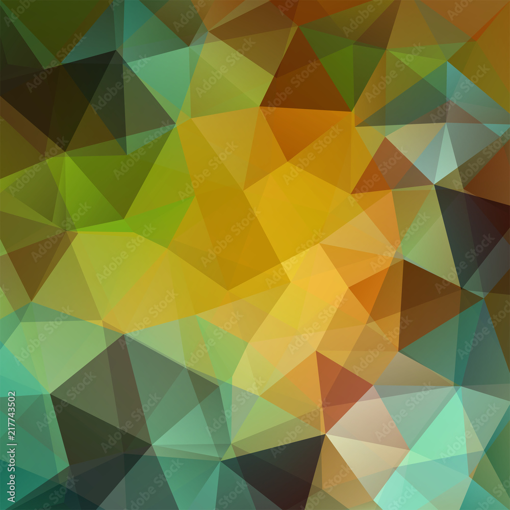Abstract geometric style green background. Green, brown, beige, yellow colors. Vector illustration Abstract geometric style green background. Green, brown, beige, yellow colors. Vector illustration