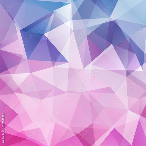 Polygonal vector background. Can be used in cover design  book design  website background. Vector illustration. Blue  pink  white colors.