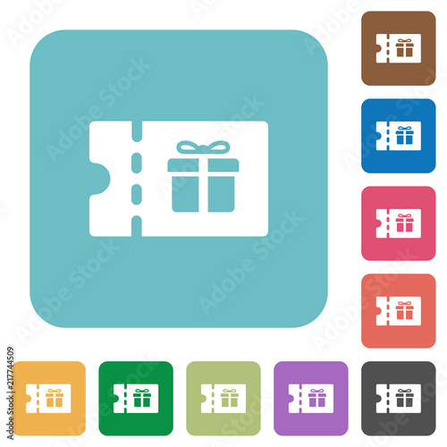 Gift discount coupon rounded square flat icons