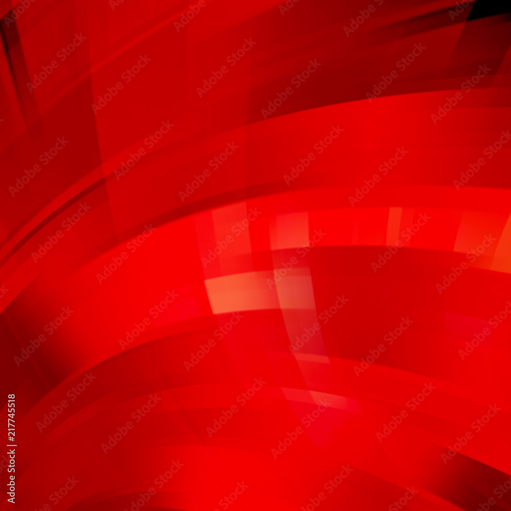 Abstract red background with smooth lines. Color waves, pattern, art ...