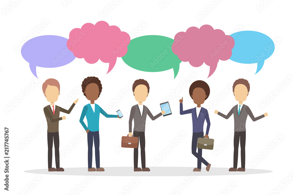 Group of people talk to each other Group of people talk to each other