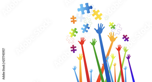 mani, comunità colori, puzzle