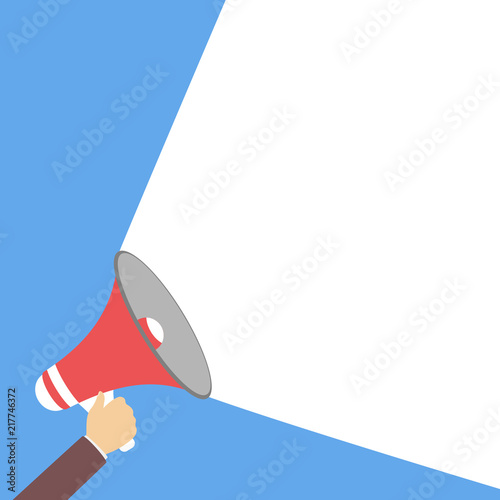 Hand holding megaphone