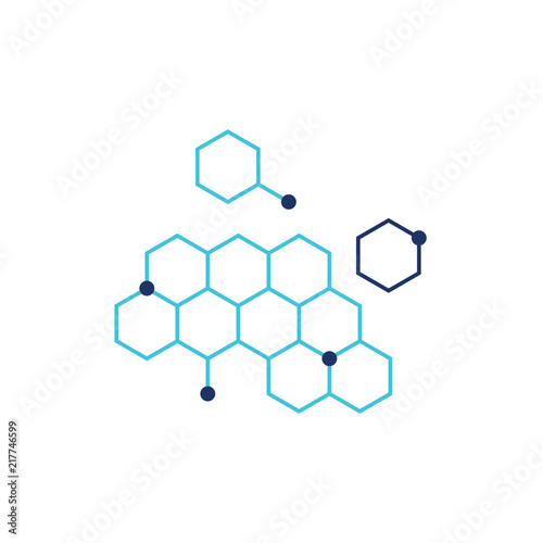 DNA honeycomb vector illustrative icon illustration