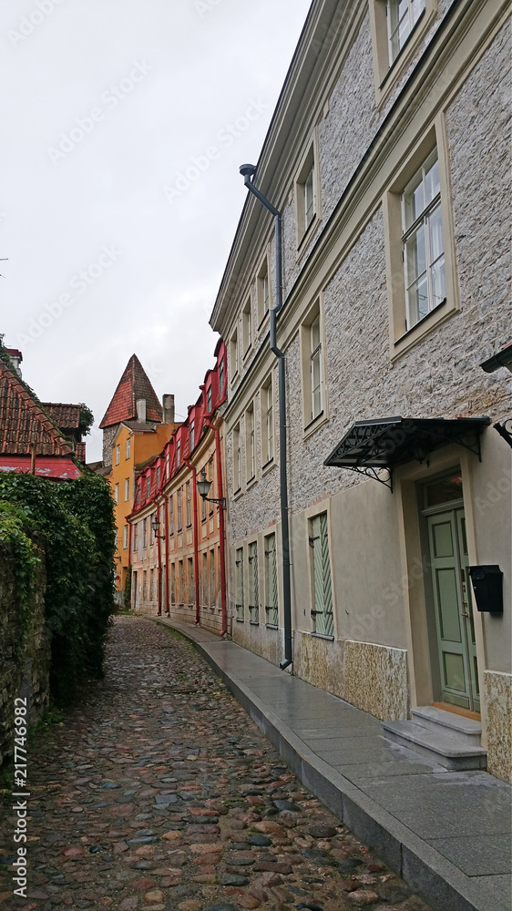 A street in the center of Tallinn, Estonia