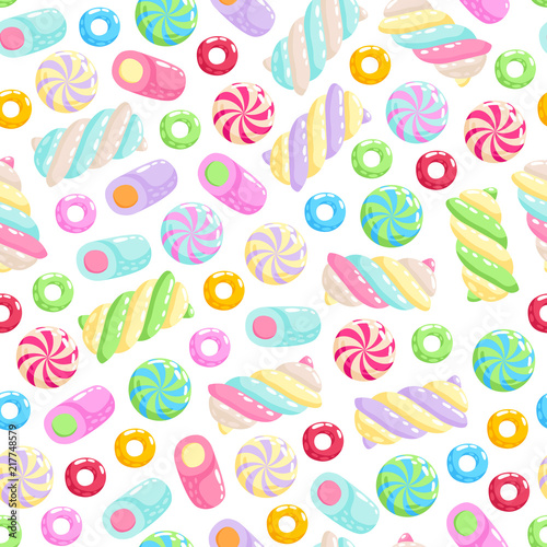 Colorful sweets icons background - vector illustration.