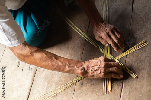 basket handmake wicker thai, from nypoideae photo