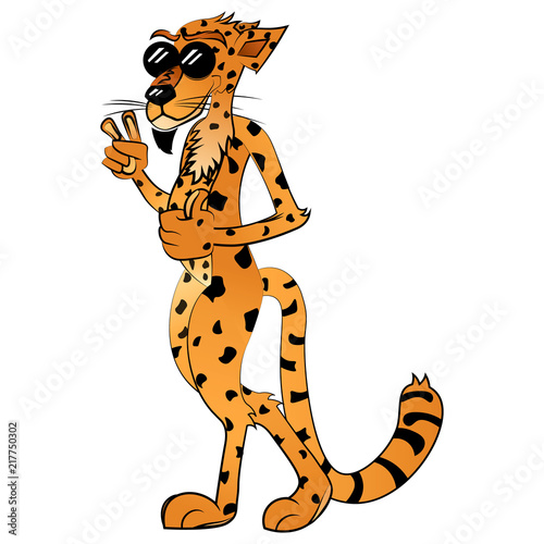 Cool cheeky cheetah with glasses